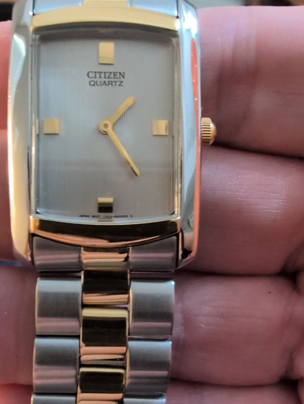 Citizen 1022-S76876 Two-Tone Silver and Gold Rectangular Dress Watch